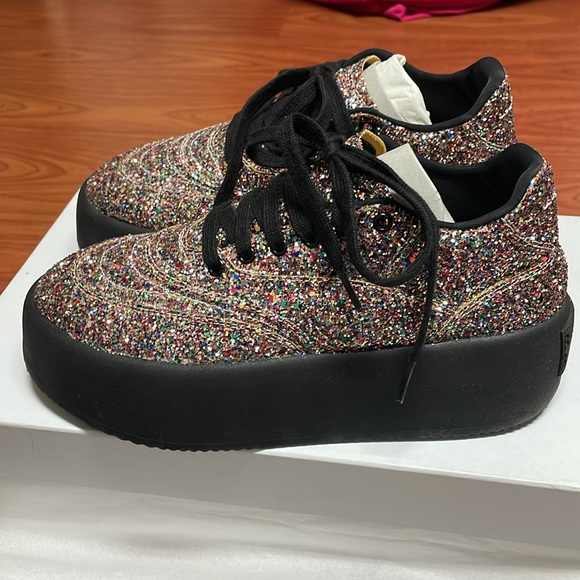 MAISON MARGIELA MM6 multi glitter platform sneakers IT38 US8 - Picture 9 of 11